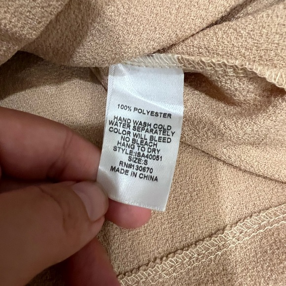 Beige maxi skirt with built in mini skirt tie up slits - Picture 5 of 8